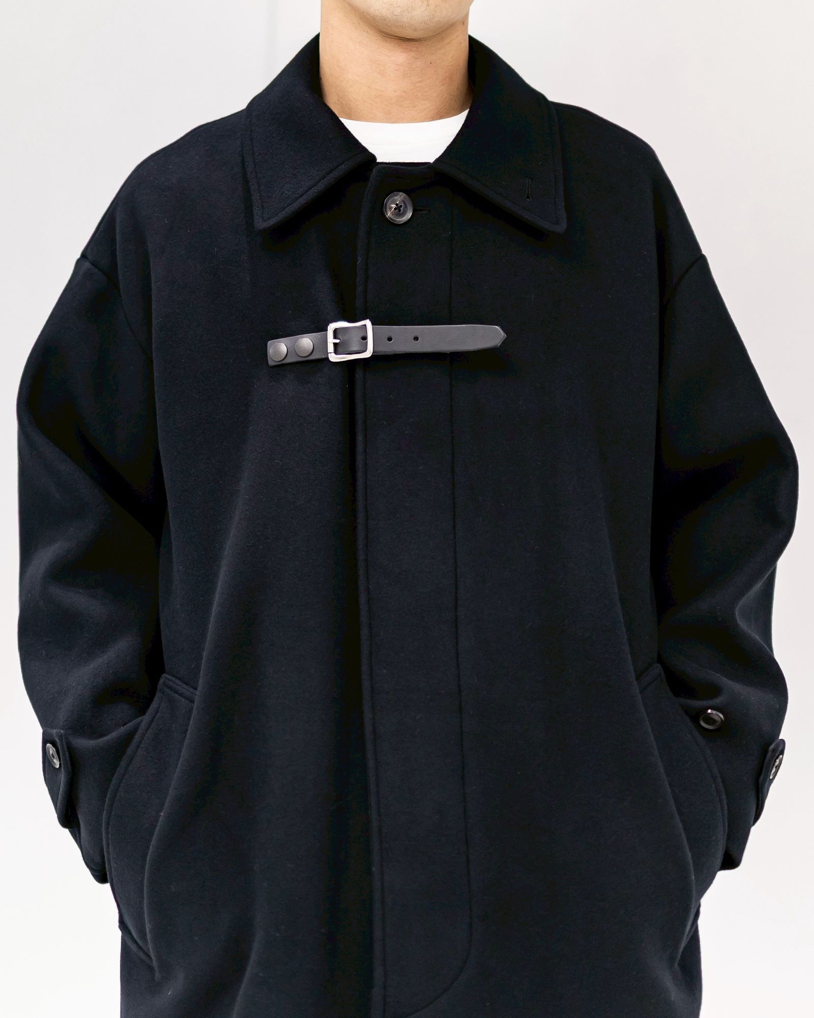ヨーク 25FW Melton Big Balmaccan Coat(YK25FW01033C)BLACK☆10月11日(土)新作発売！