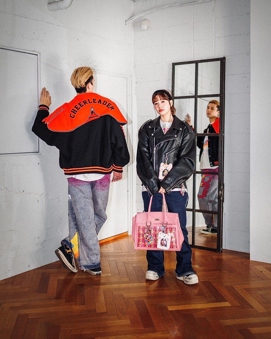 ダブレット “ITA” RIDERS JACKET & PETAL MOUTH HOOD VARSITY JACKET スタイル