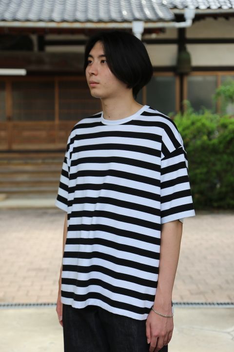 Graphpaper Border S/S Tee(GM203-70144B) style.2021.7.10.