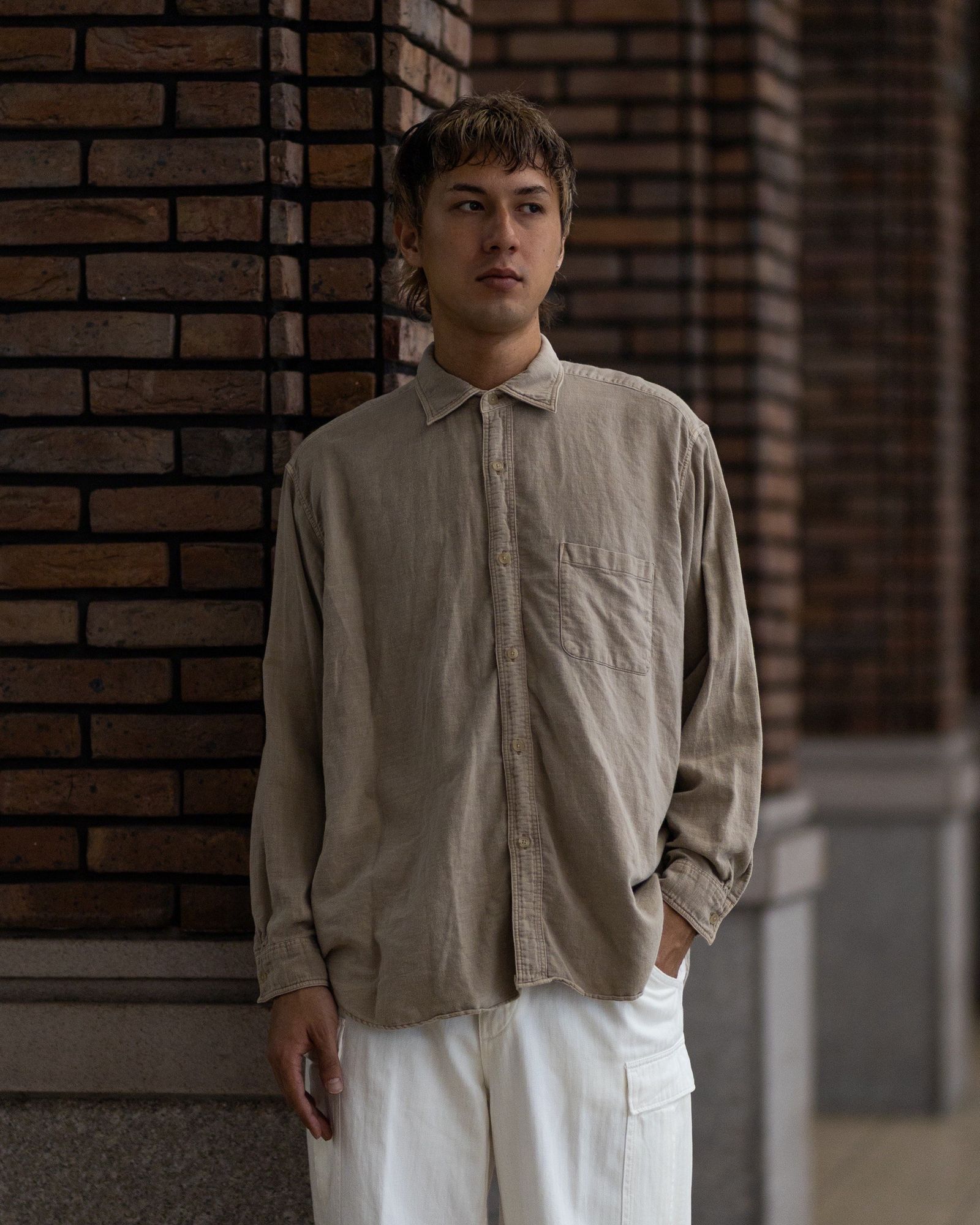 A.PRESSE Vintage Cotton Moleskin Shirt (BEIGE)6月20日(土)新作発売！