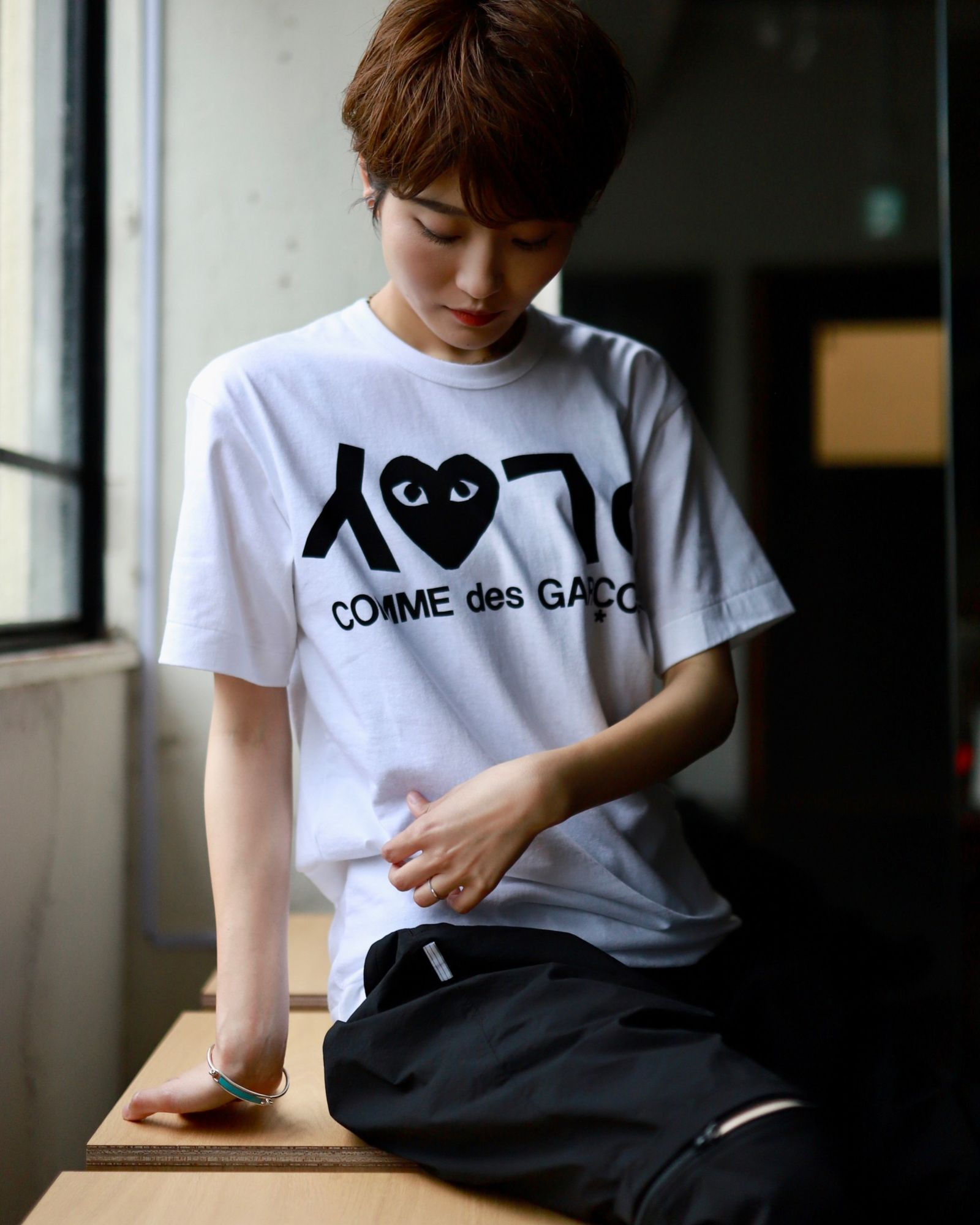 プレイコムデギャルソン PLAYロゴTシャツ style.2023.6.18