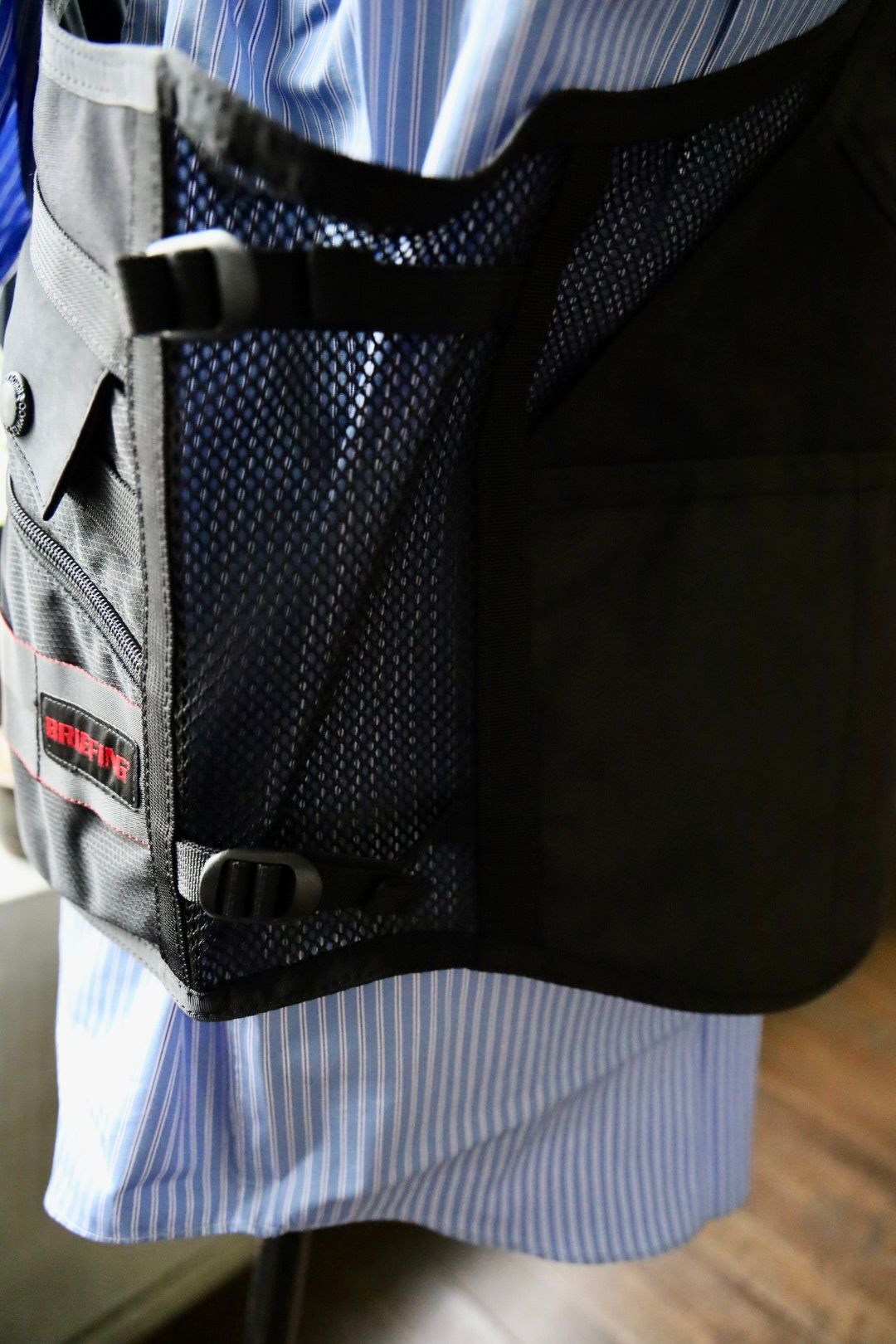 コムデギャルソンオム25SS BRIEFINGコラボベスト(HO-V001-051)BLACK