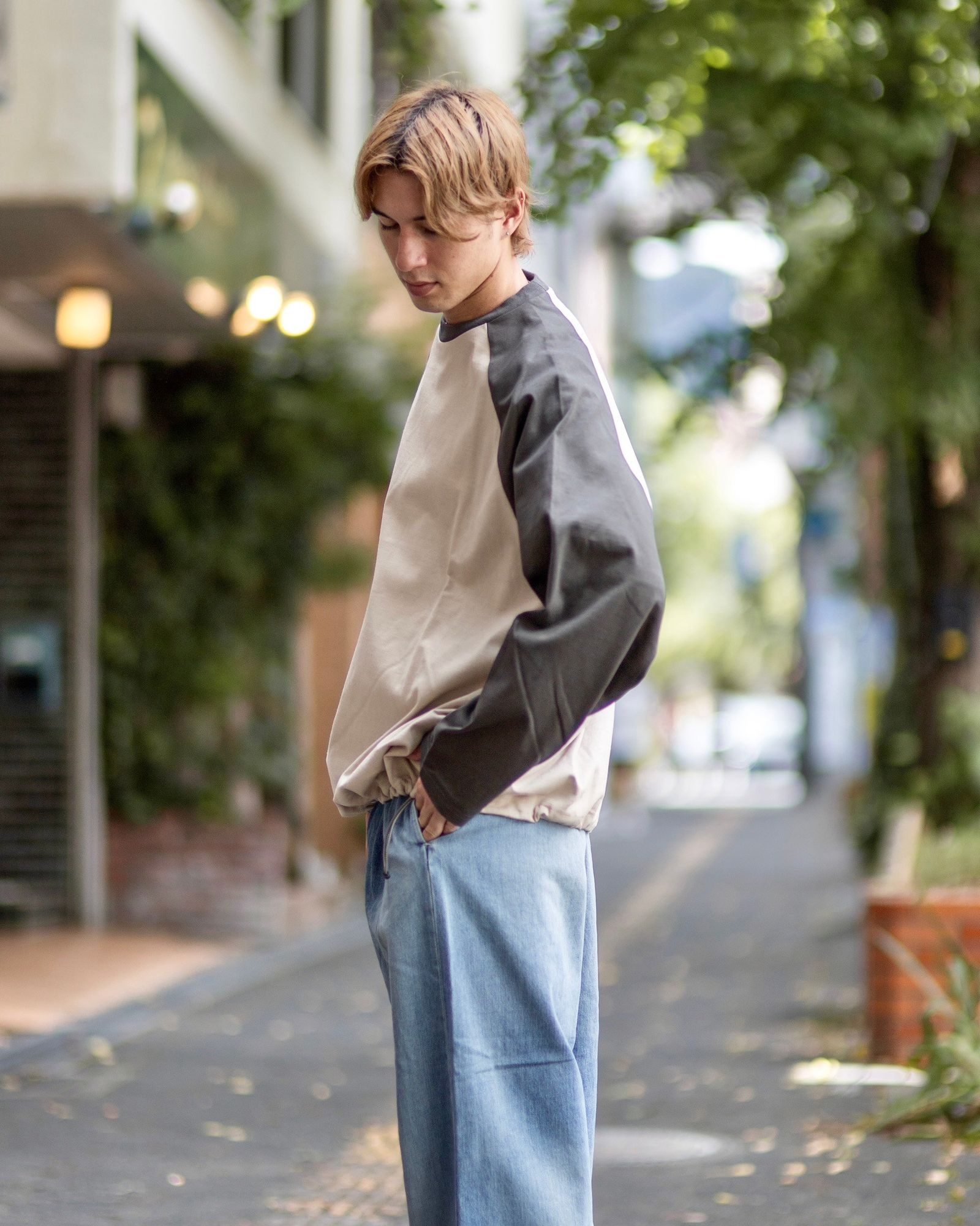 is-ness イズネス ラグランバルーンロングスリーブTシャツ L is-ness (イズネス) BALLOON RAGLAN LONG SLEEVE T SHIRT