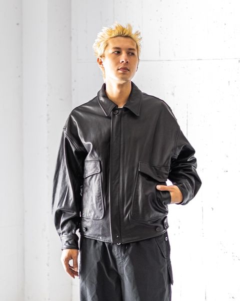 ヨーク 25FW LEATHER FLIGHT JACKET(YK25FW01017B)BLACK☆9月6日(土)発売！