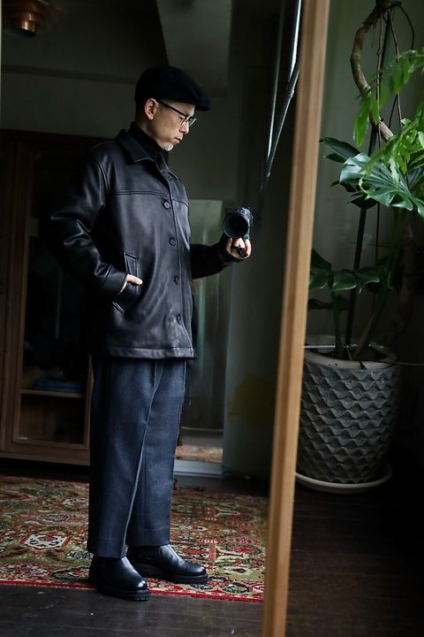 COMME des GARCONS HOMME 26FW ディアスキンレザーカーコートスタイル