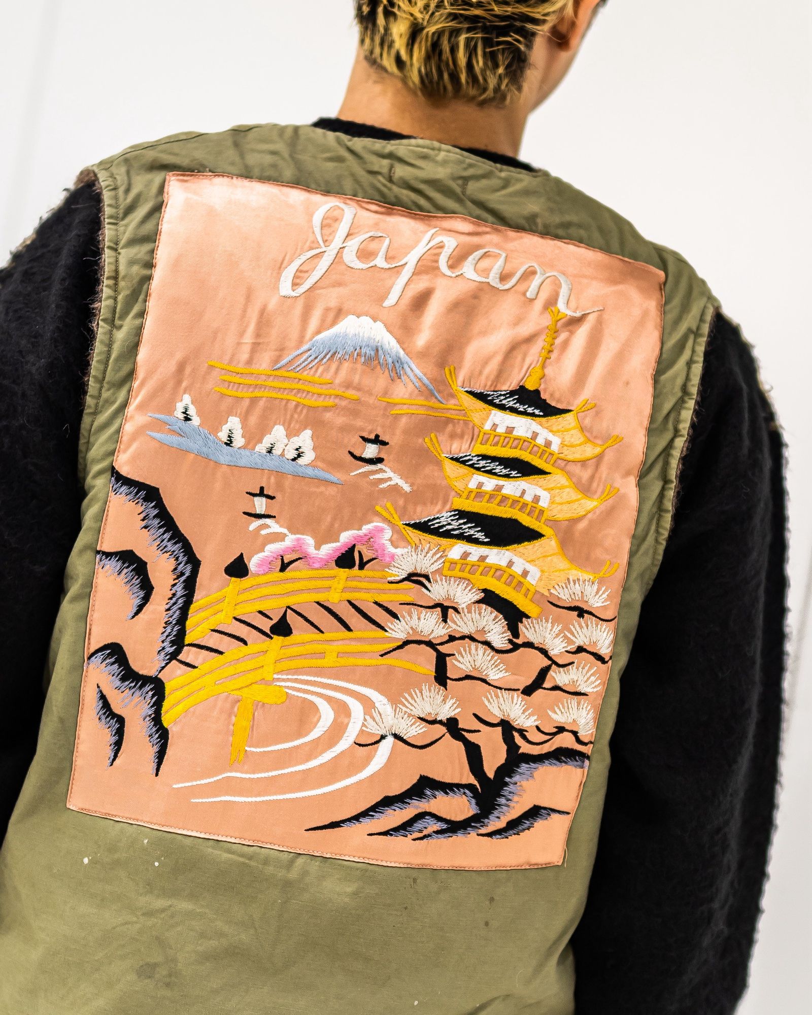 BOW WOW 25FWバウワウ REMADE USN DECK VEST SUKAJAN EMB AGED(BW252-RUDVE)AGED OD×PINK ★10月11日(土)発売！