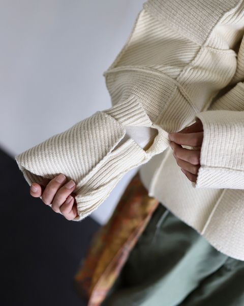 YOKE  ヨーク 24SS PATCHWORK RIB SWEATERスタイル