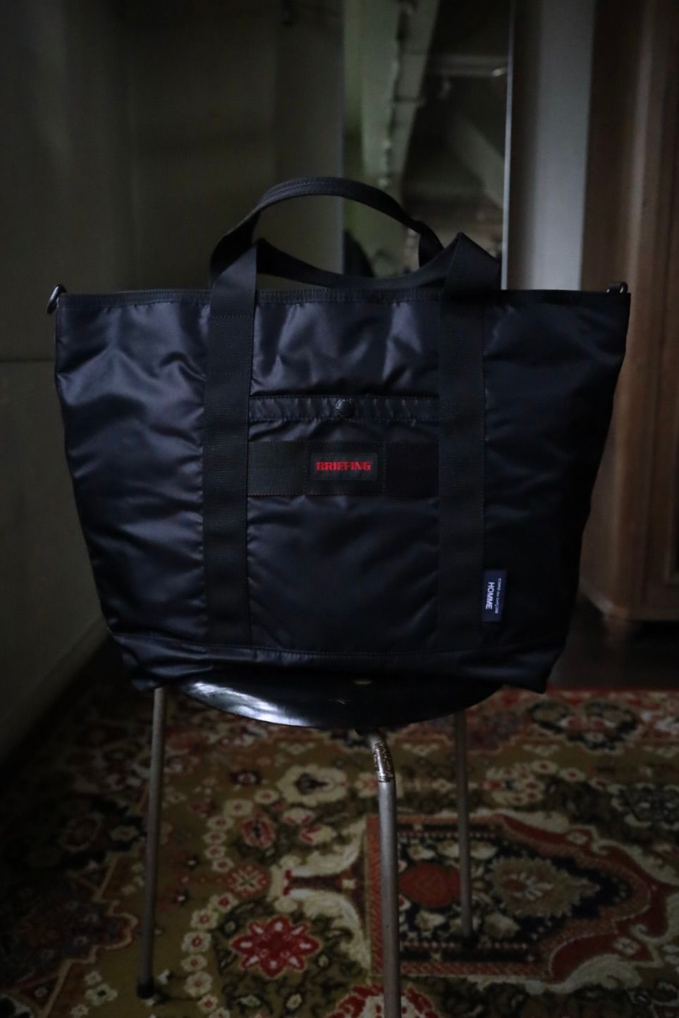 コムデギャルソンオム バッグ BRIEFING W-NAME REVERSIBLE BAG(HR-K208-051)BLACK×KHAKI☆10月2日(金)発売！