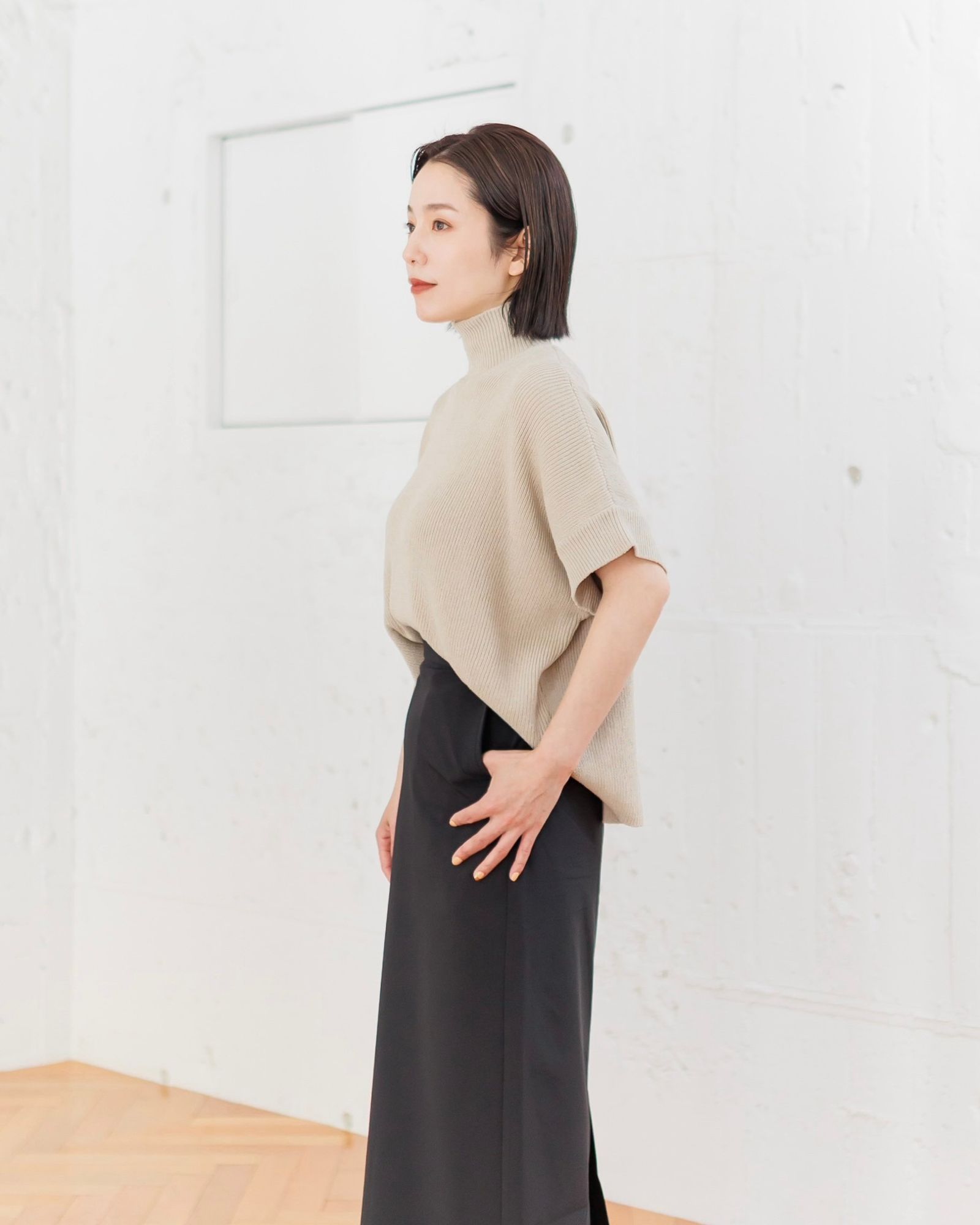 Graphpaper 25SS 新作 Linen Solotex S/S Mock Neck Knit style.2025.3.12