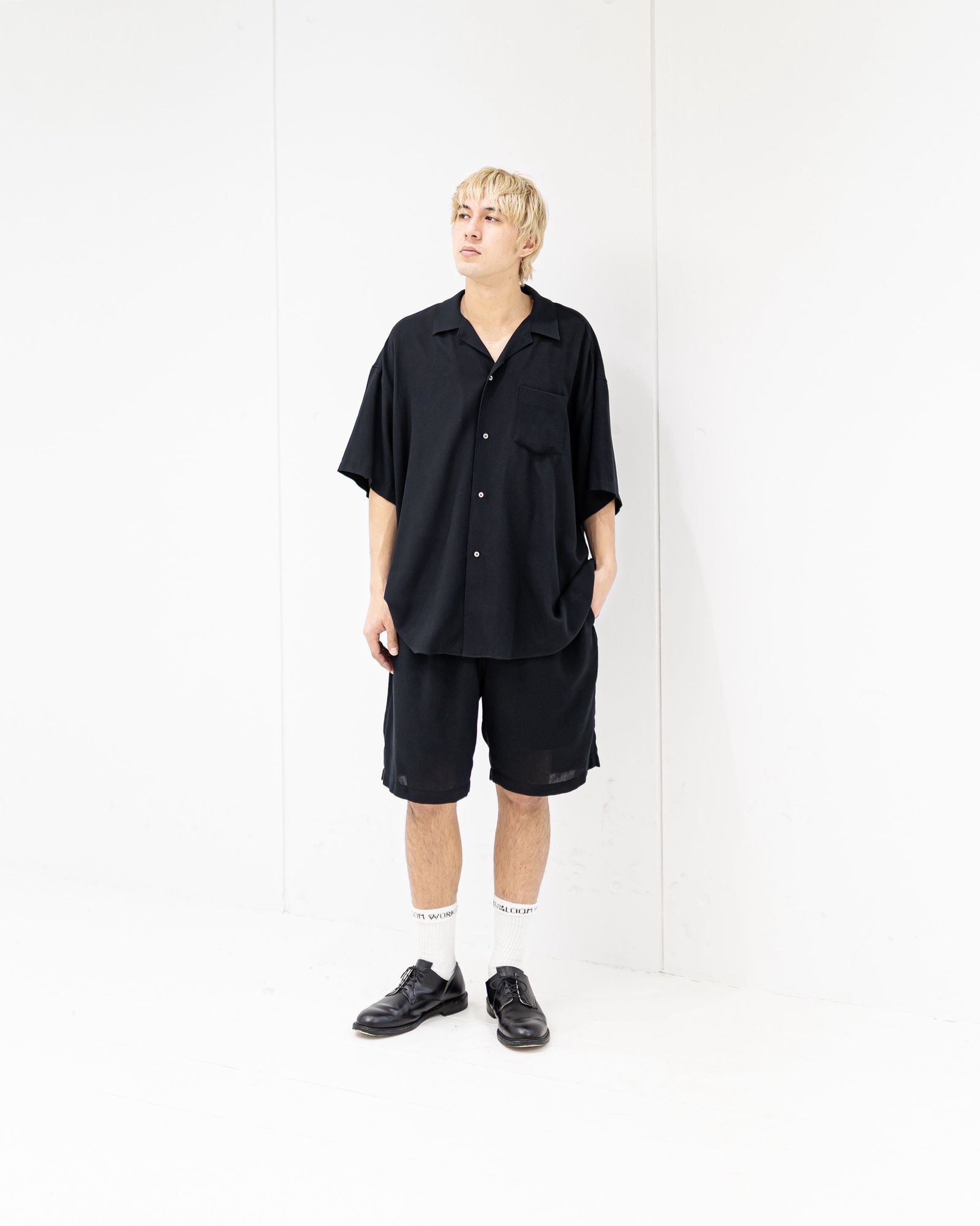 Graphpaper Viscose Viyella S/S Sleeping Shirt (BLACK)新作発売！