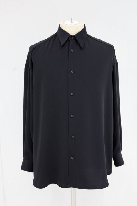 グラフペーパー26SS WOMENS Satin Oversized Regular Collar Shirt(GL261-50077B)BLACK☆1月10日(土)発売！