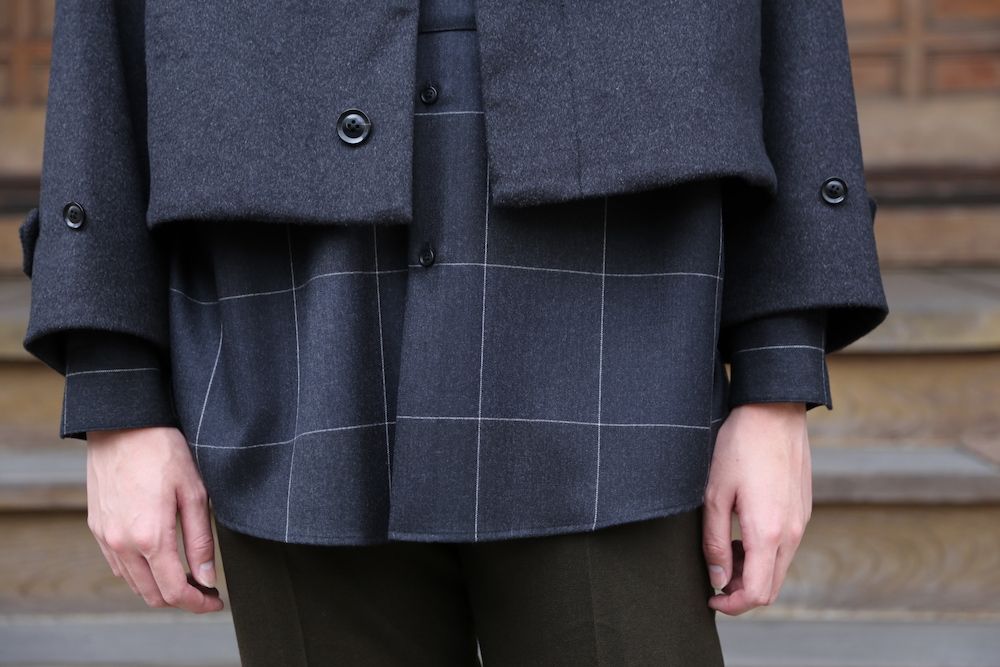 YOKE 新作 CASHMERE 3WAY BAL COLLAR SHARE COAT(YK20AW0134C)"CHARCOAL"style.2020.10.10.