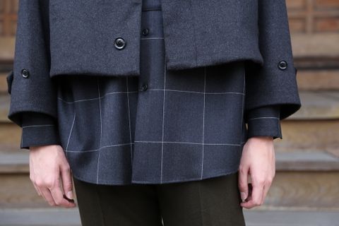 YOKE 新作 CASHMERE 3WAY BAL COLLAR SHARE COAT(YK20AW0134C)"CHARCOAL"style.2020.10.10.