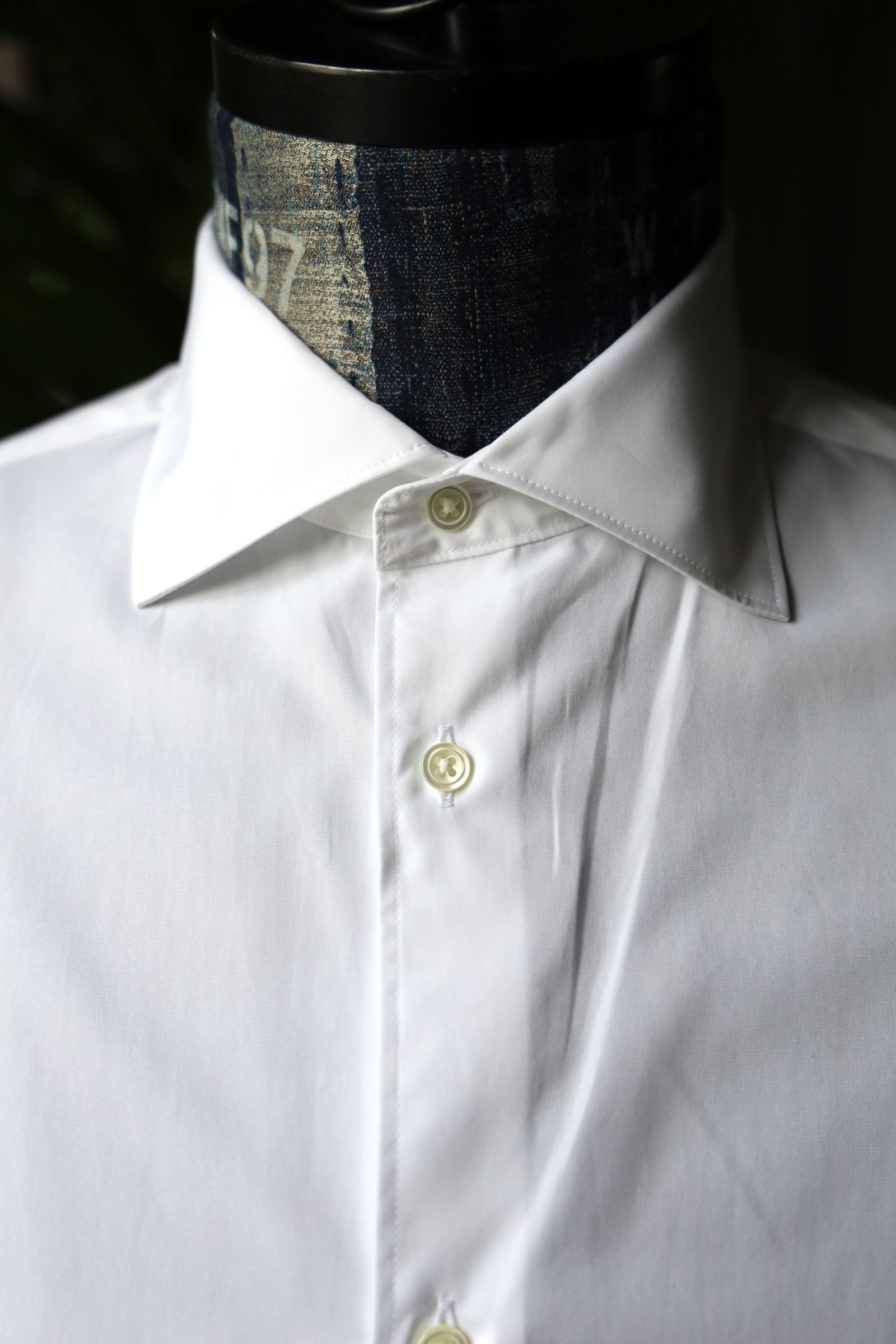 Hight Count Wide Spread Collar Shirt(GM234-50032B)WHITE