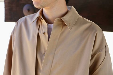 JieDa T/C FLAP SHIRT"BEIGE"Style.2020.8.29.