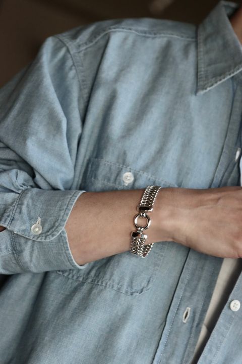 A.PRESSE 23SS Washed Chambray Shirtスタイル