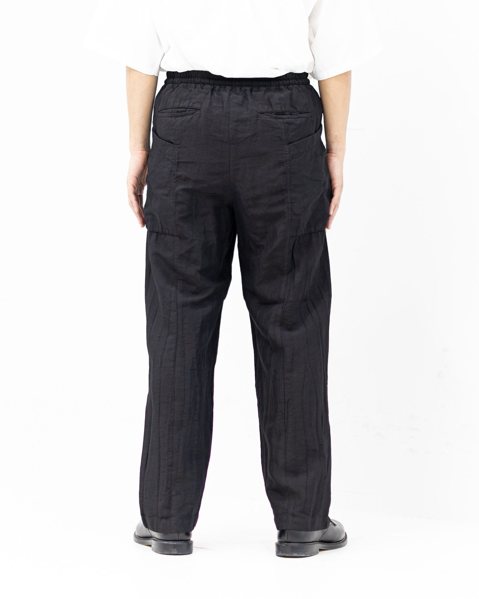 コムデギャルソンオム26SS リネンギャバ製品染イージーパンツ(HQ-P030-051)BLACK☆5月1日(金)発売！