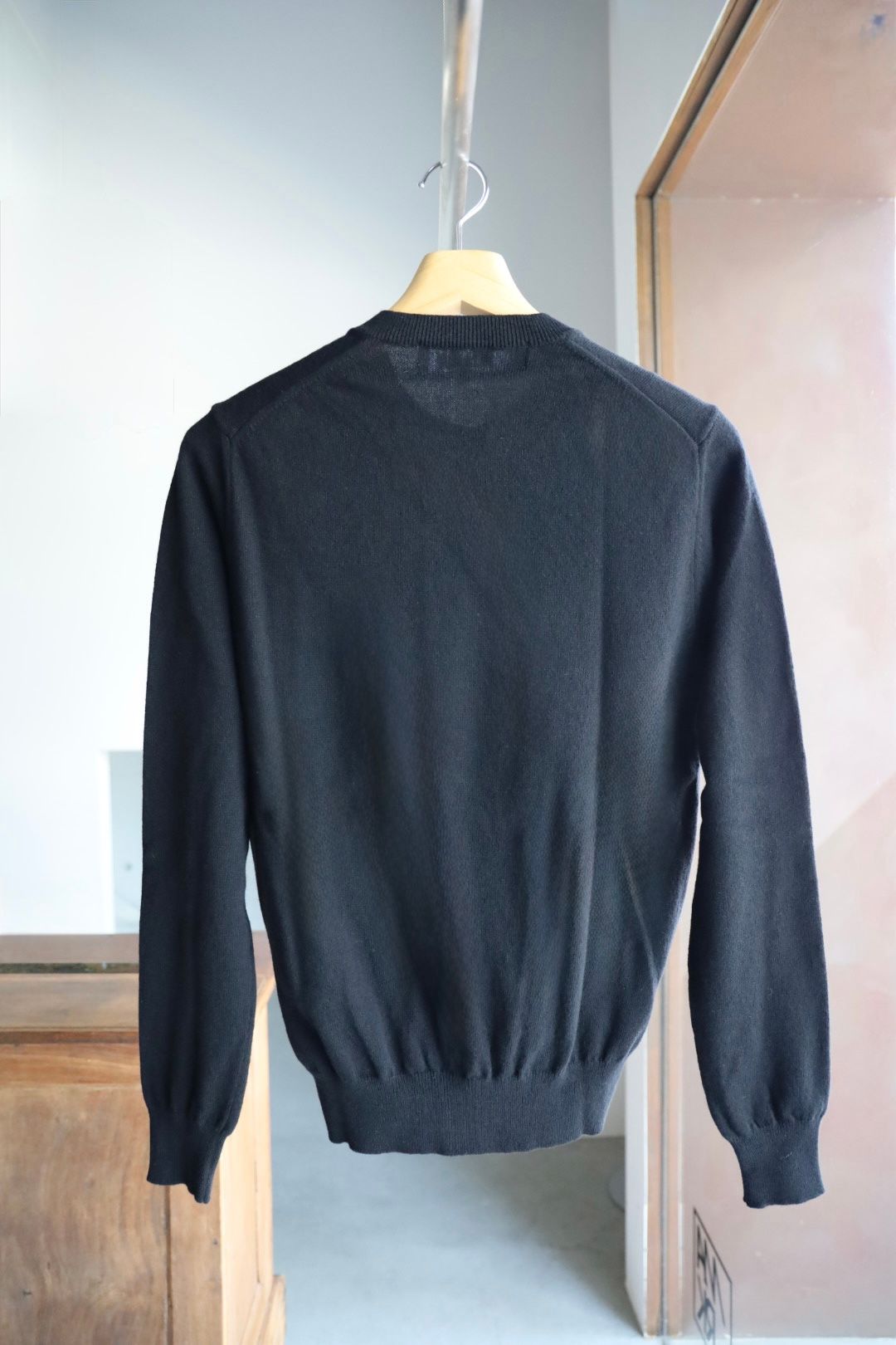 プレイコムデギャルソン ROUND NECK RHINESTONE CARDIGAN (BLACK/RED HEART)