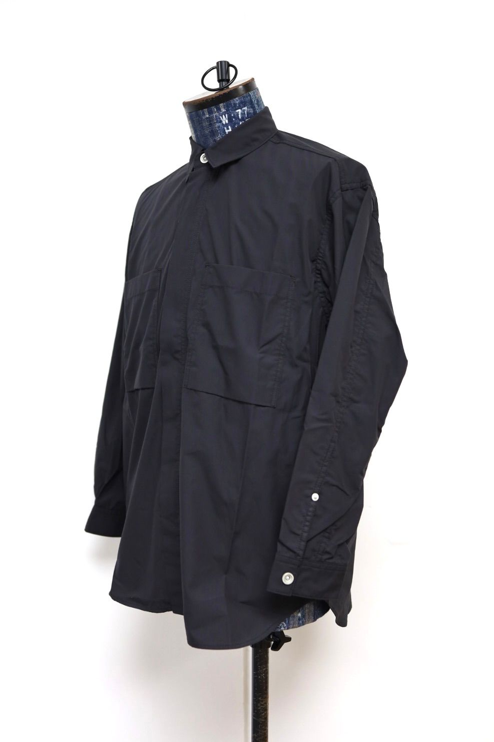 コムデギャルソンオム26SS 綿タイプライタージップアップシャツ(HQ-B002-051)BLACK☆2月6日(金)発売