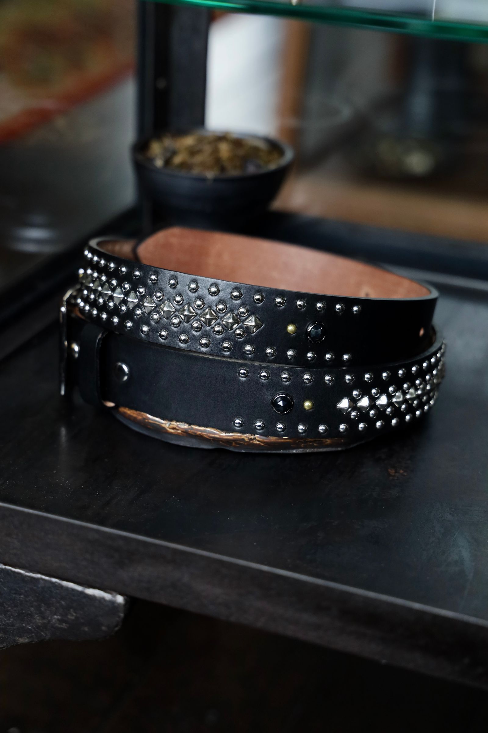 LASTMAN ラストマン大久保篤志 WOLF'S HEAD x LASTMAN STUDDED BELT 35mm