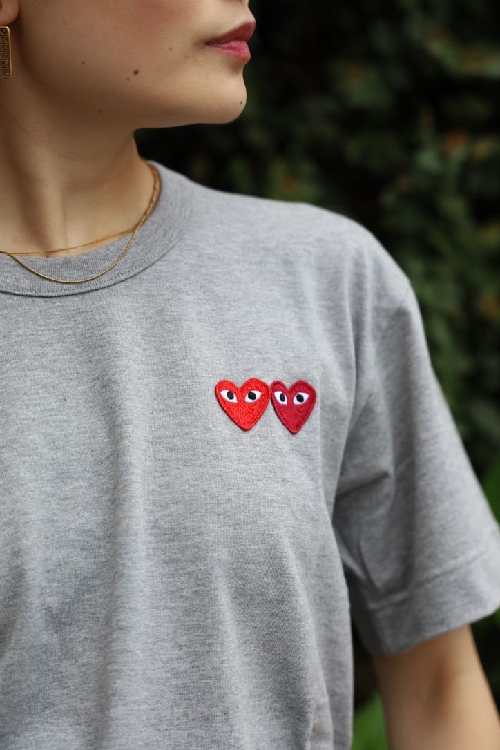 PLAY COMME des GARÇONS Tシャツ　ハート　ダブルハート Comme des Garçons PLAY - プレイダブルハートTシャツ を