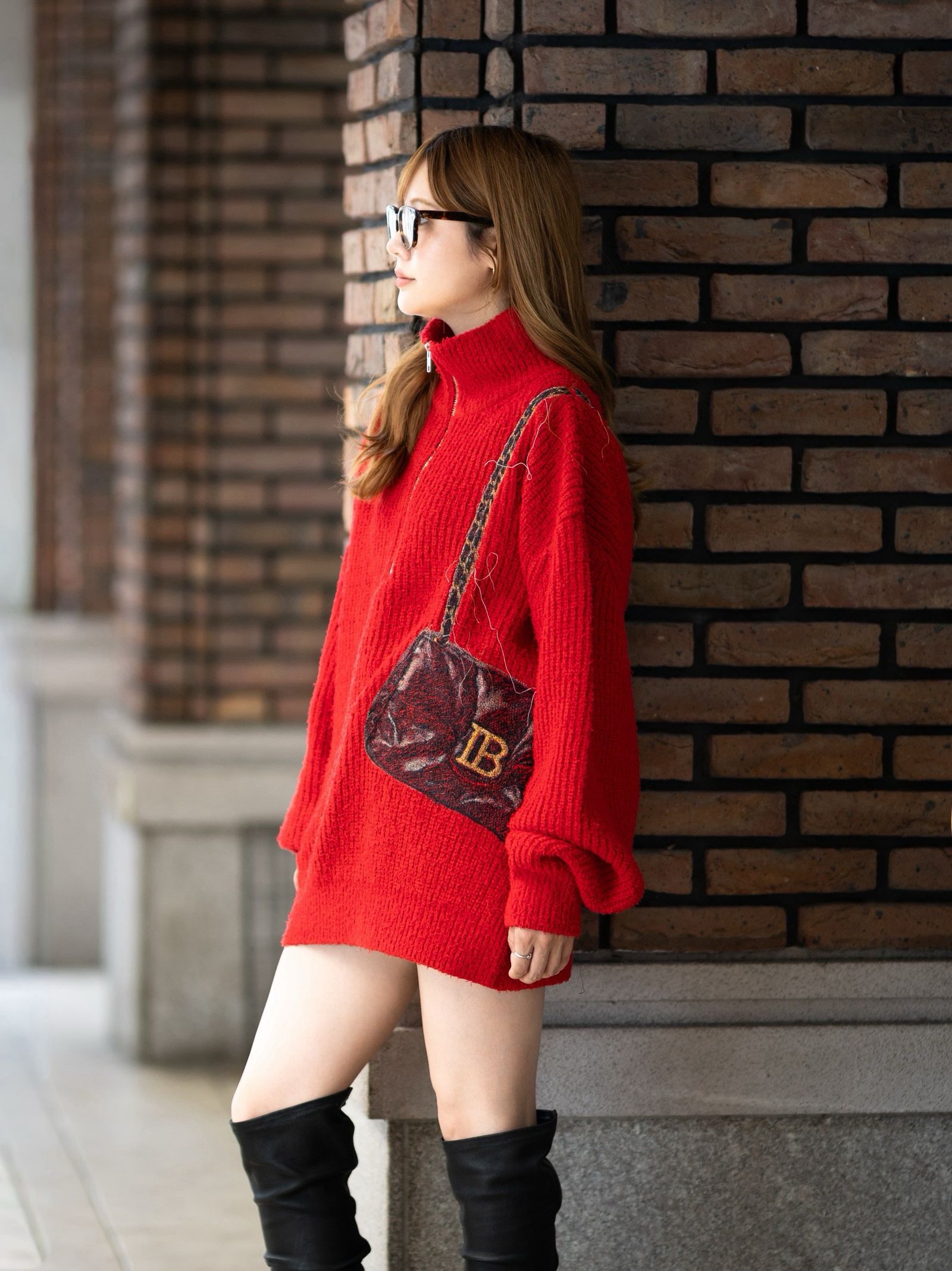doublet 26FW TROMPE L’OEIL EMBROIDERY HALF ZIP KNIT  style.2026.8.14