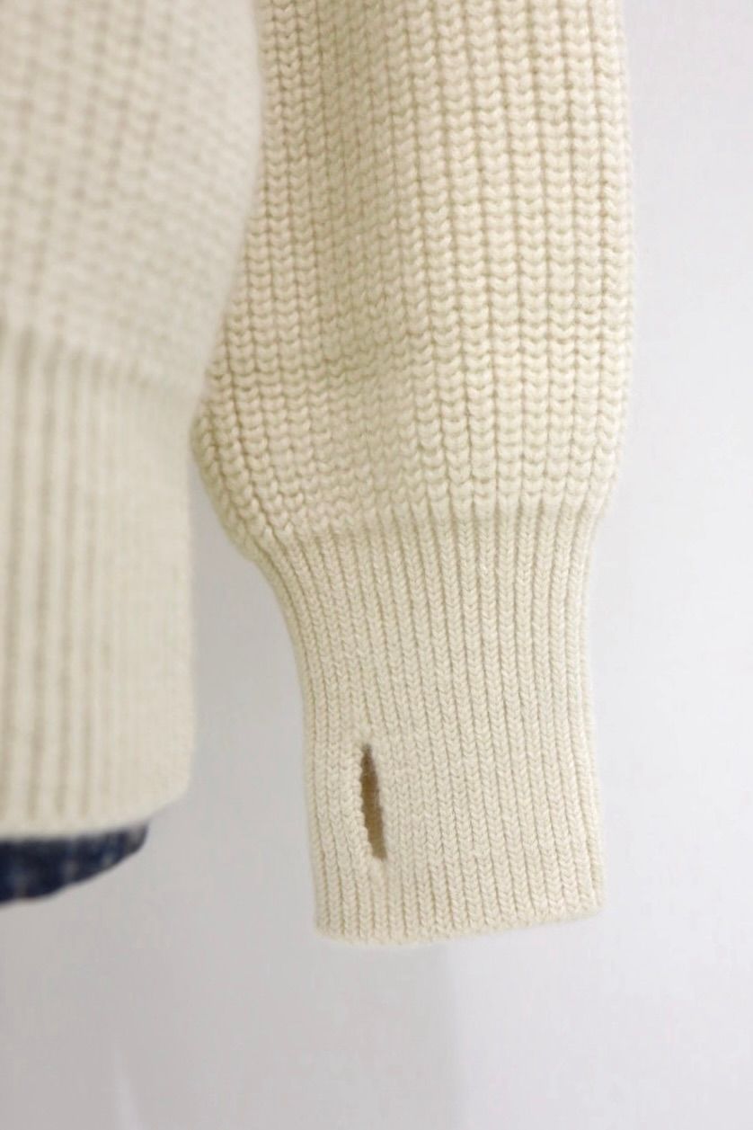 マーカウェア 26AW RIBBED POLO COLLAR JUMPER(A26C24SW02C)NATURAL WHITE☆新作発売！