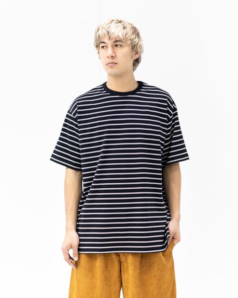 グラフペーパー26SS Tri Spun Border S/S Tee(GU261-70120B)BLACK×WHITE☆2月28日(土)発売！