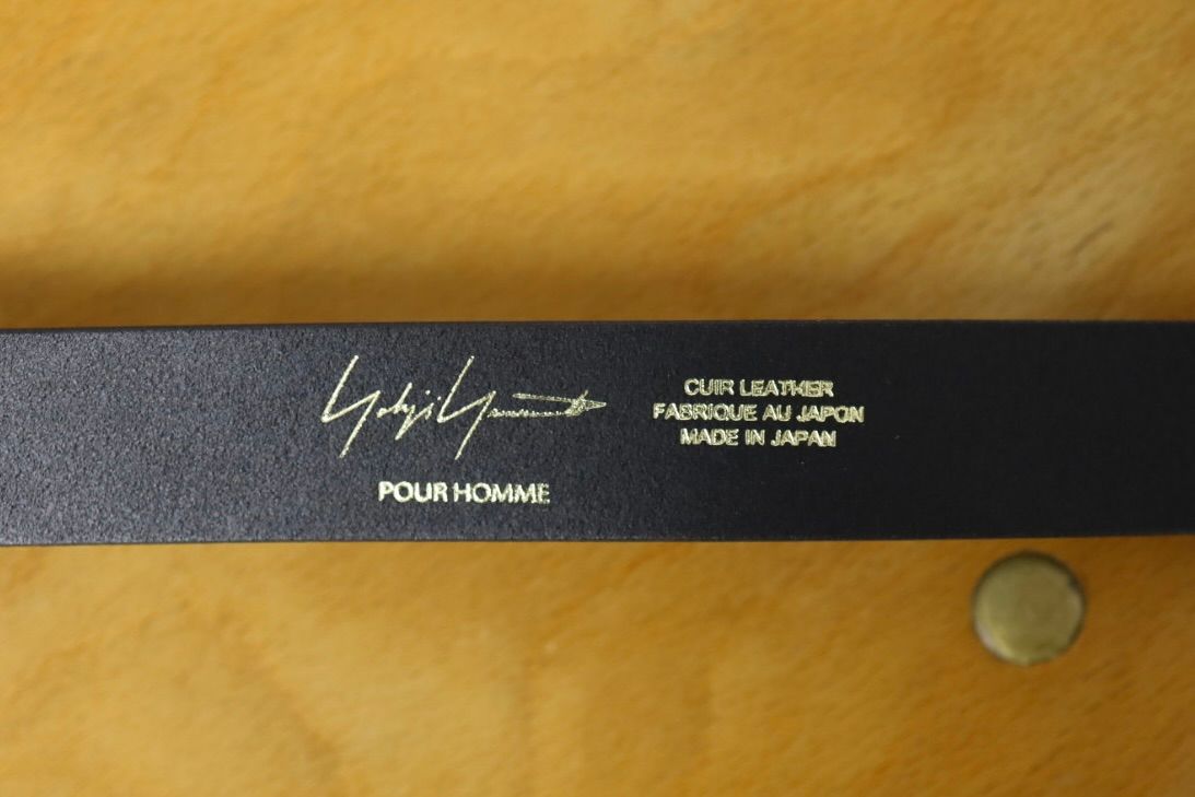 Yohji Yamamoto 26SS MATT SOFT OIL LEATHER 30MM PLAIN BELT(HK-F01-766)BLACK★新作発売！