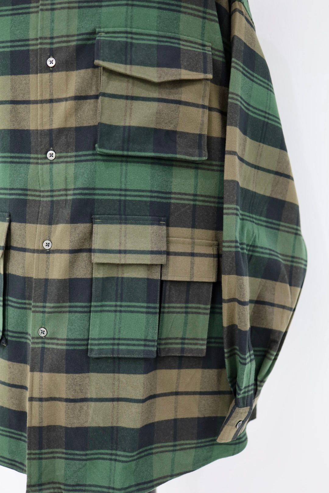 フレッシュサービス FLANNEL CHECK MULTI POCKET SHIRT(FSP254-50059)GREEN☆11月15日(土)発売！
