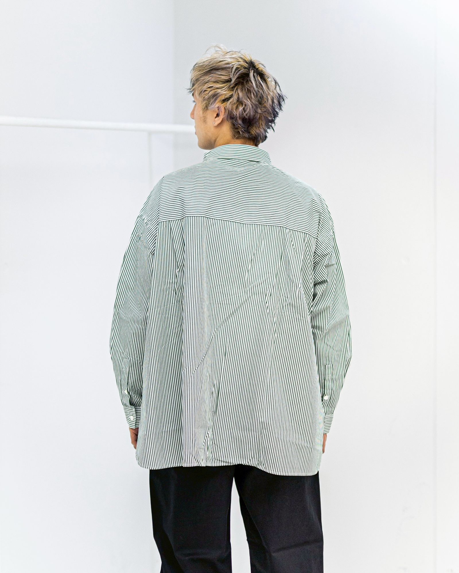 フレッシュサービス CORPORATE UNIFORM L/S SHIRT(FSC261-50120B)GREEN STRIPE☆1月24日(土)発売！