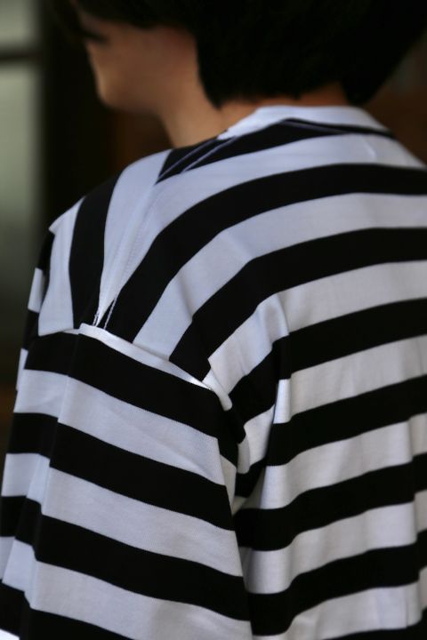 Graphpaper Border L/S Pocket Tee(GM203-70147B) style.2021.3.14.