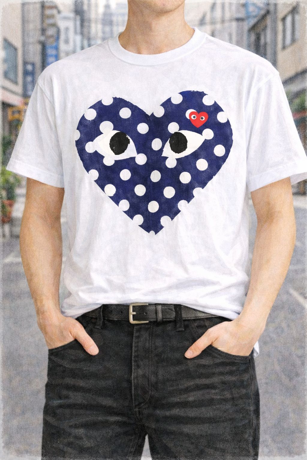 PLAYプレイコムデギャルソン ポルカドットTシャツ☆再入荷！