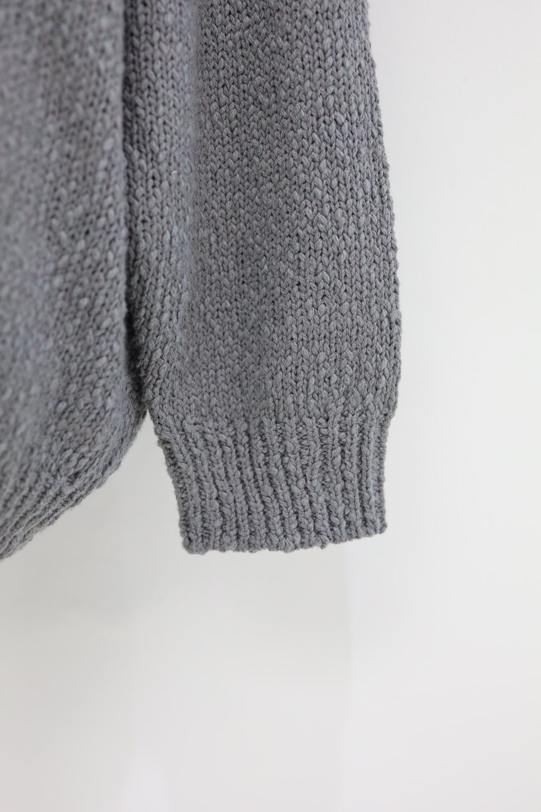 グラフペーパー Cotton Wool Slub Oversized Crew Neck Knit(GU263-80602)STONE GRAY