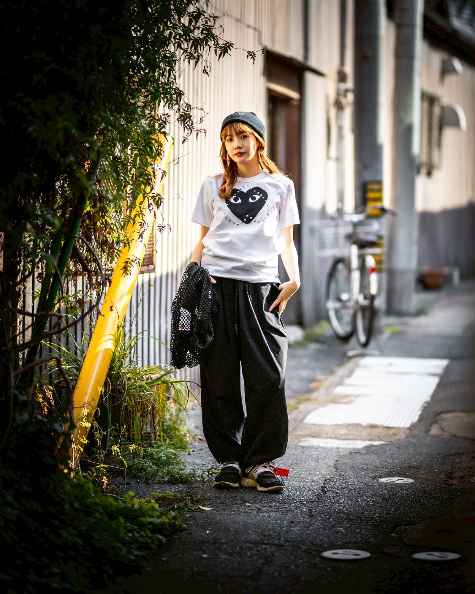 PLAY COMME des GARCONS 新作BLACKエンブレムメッシュTシャツ style.2025.12.6