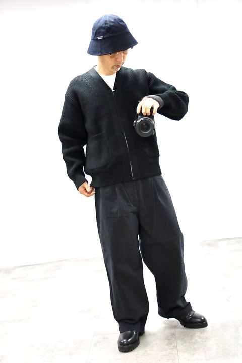 COMME des GARCONS HOMME 26SS 綿エステル片畦カーディガンスタイル