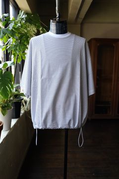 イズネス25SS BALLOON BORDER SHORTSLEEVE T-SHIRT(25SS_46_31SSSH05-3)WHITE×NAVY border