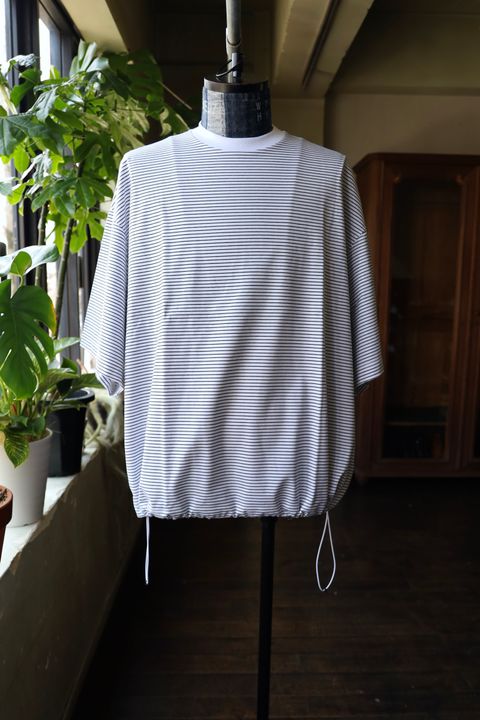 イズネス25SS BALLOON BORDER SHORTSLEEVE T-SHIRT(25SS_46_31SSSH05-3)WHITE×NAVY border