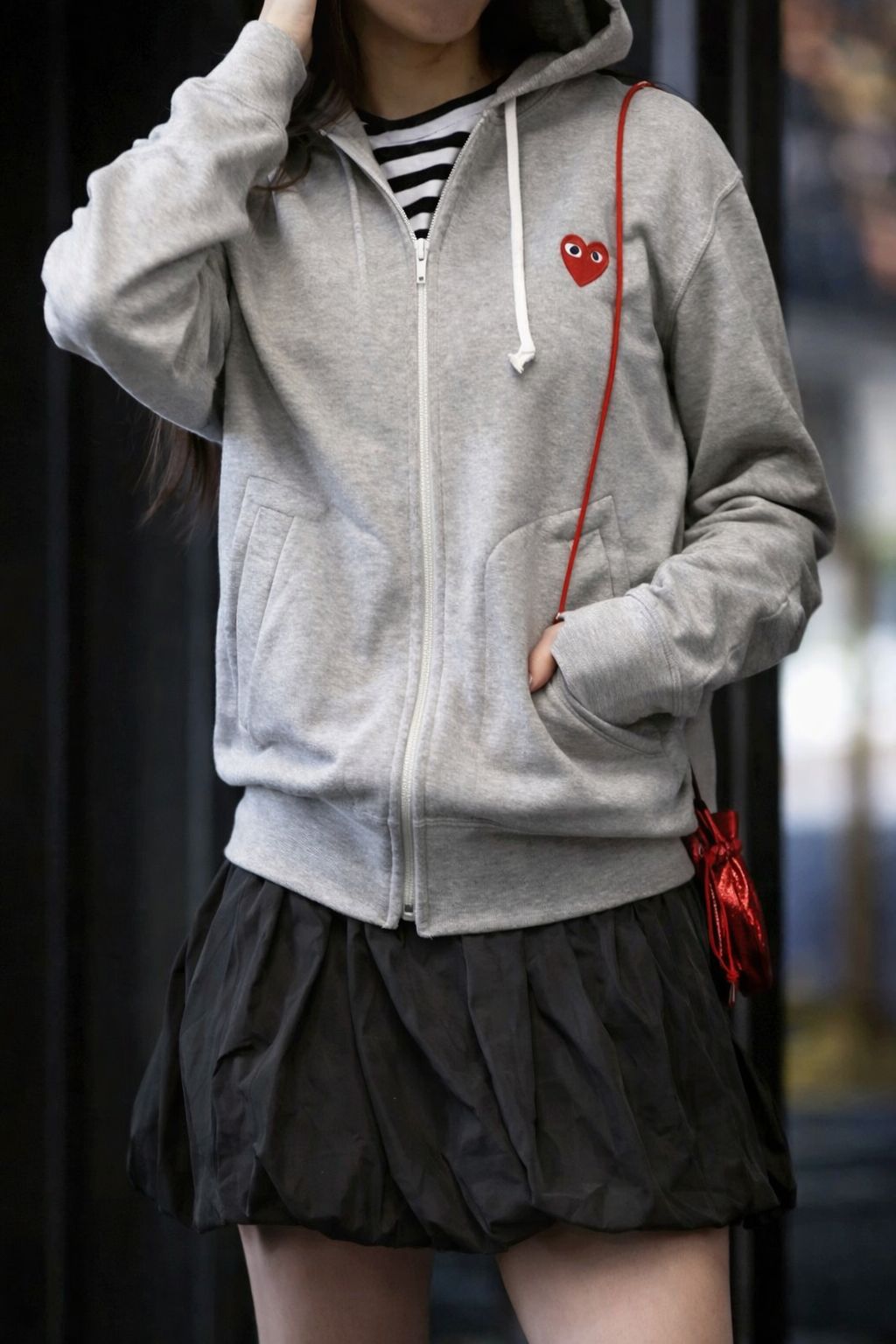 プレイコムデギャルソン ジップアップパーカー(RED HEART)☆新作発売！