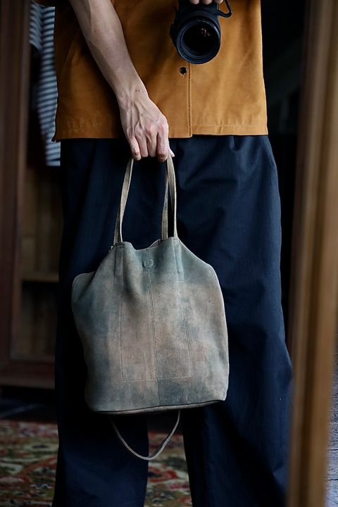 Graphpaper Cow Nubuck Leather S/S Oversized Regular Collar Shirt MARKスタイル