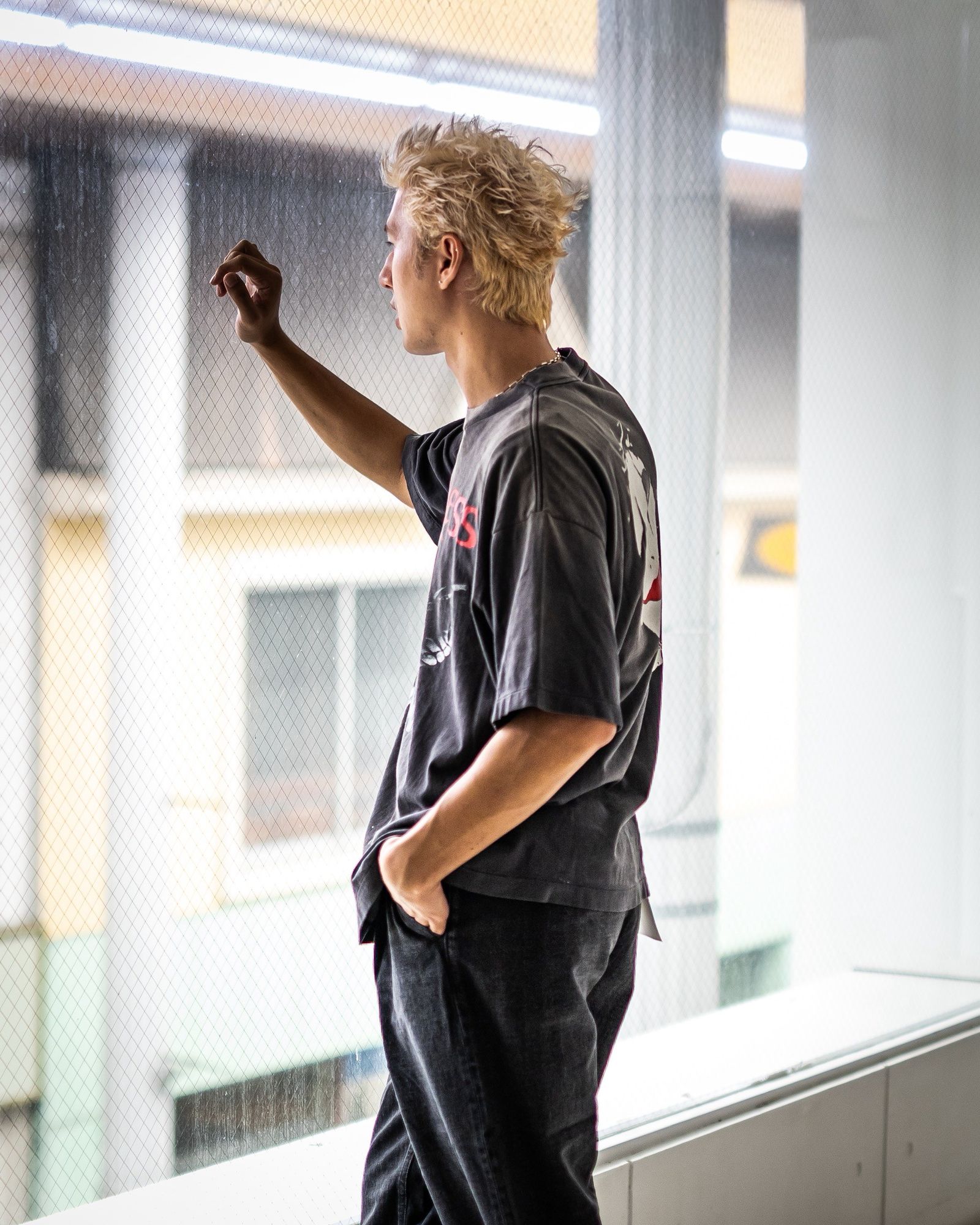 セントマイケル Tシャツ BIG MESS SS TEE(SM-HR1-0000-016)BLACK