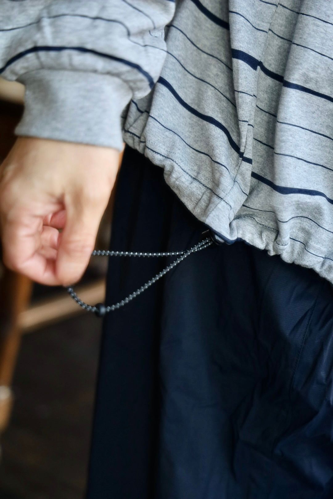 S.F.C 25SS HOODIE MIX SIDE STRIPE LS TEE"Grey-Navy"スタイル