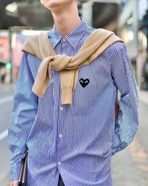 PLAY COMME des GARCONS プレイコムデギャルソン23SS STRIPED SHIRTスタイル