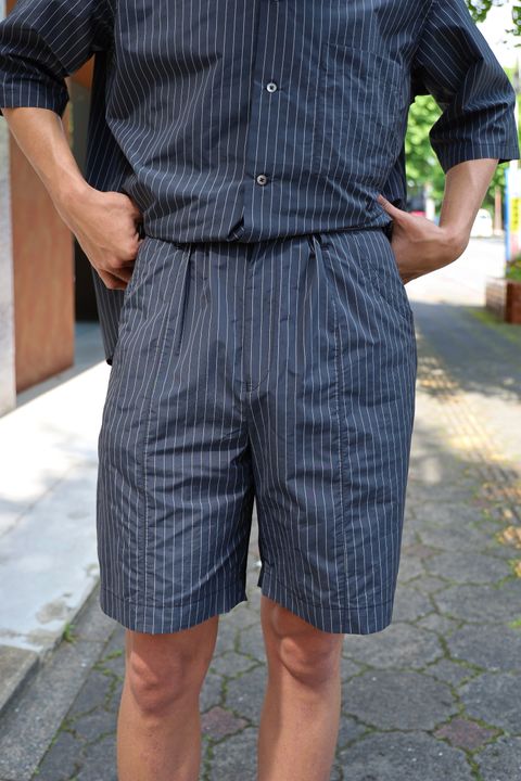YOKE 24SS 新作 NYLON STRIPE WIDE SHIRT SET UP style 2024.5.5