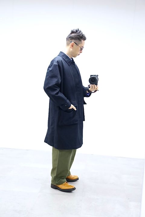 COMME des GARCONS HOMME 26SS 綿麻強撚サージステンカラーコートスタイル