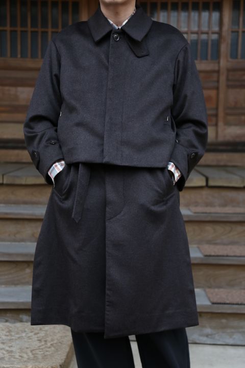YOKE 新作 CASHMERE 3WAY BAL COLLAR SHARE COAT(YK20AW0134C)"DARK BROWN"style.2020.10.10.