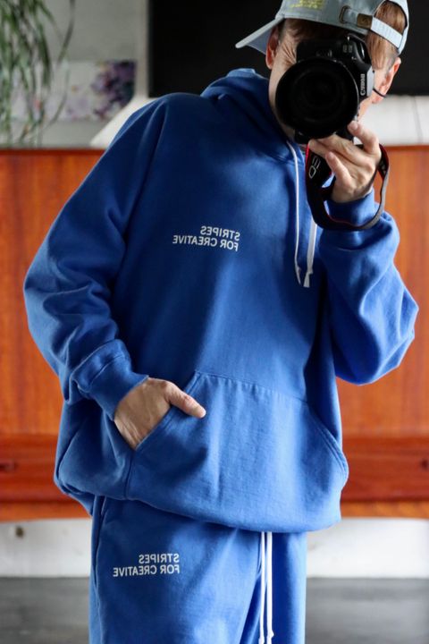 S.F.C RAGLAN HOODIE"BLUE"style.