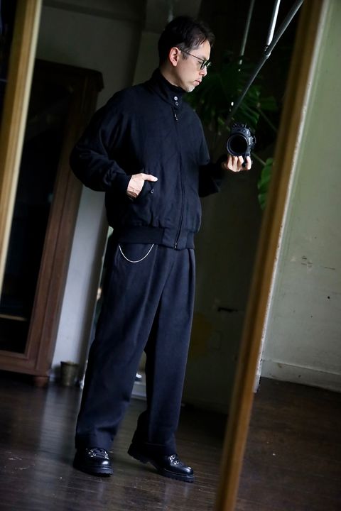 A.PRESSE Tweed Harrington Jacketスタイル