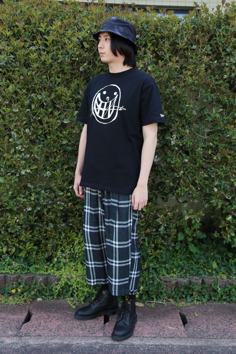 Yohji Yamamoto 半袖 コットン Tシャツ SS21 スマイル シグネチャーロゴ(HD-T98-083) style.2021.4.13