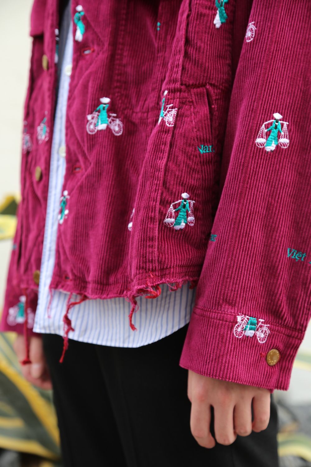 doublet VETNAM EMBROIDERY COURDUROY JACKET PINK style.2020.10.6.